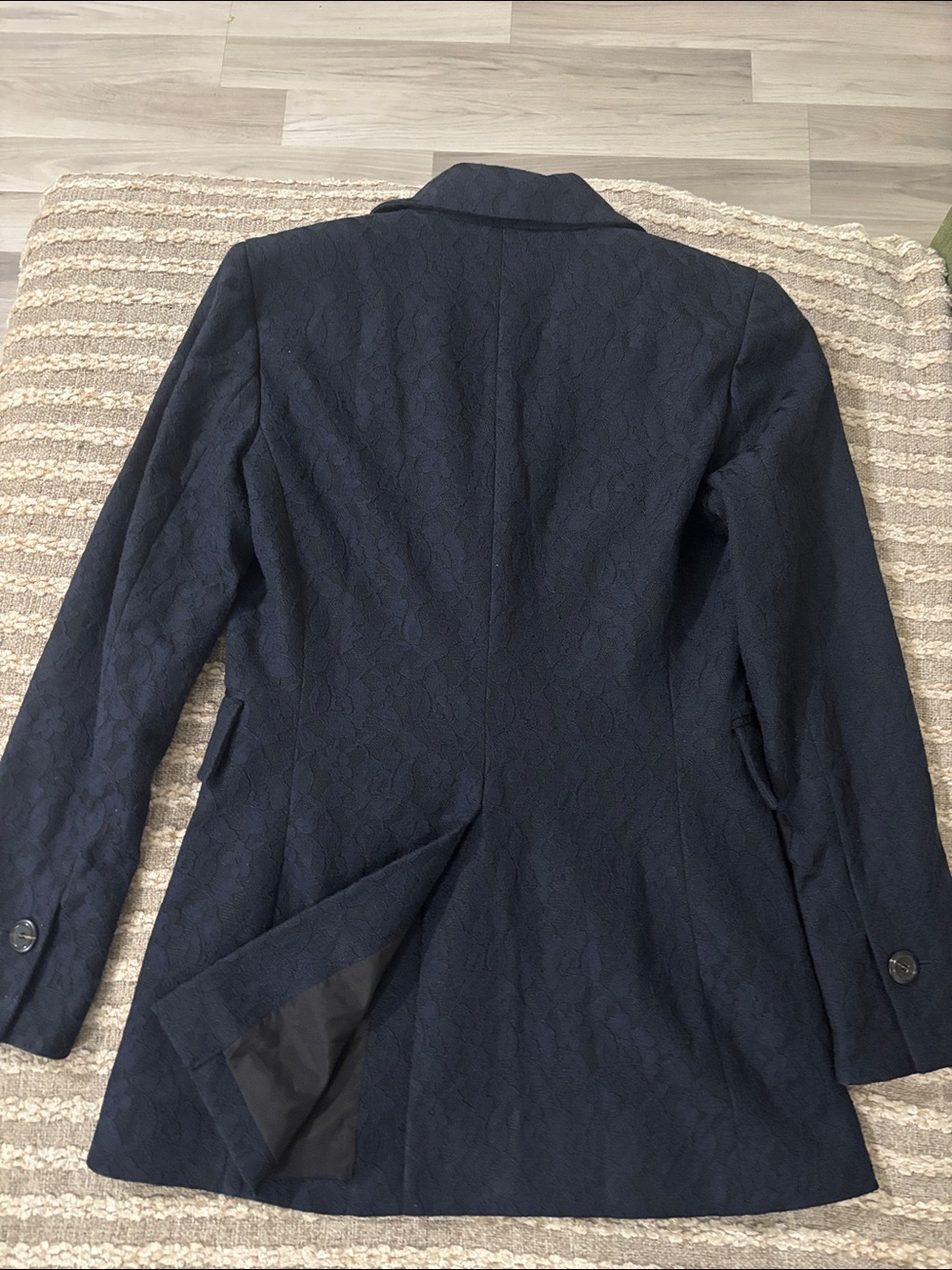 Etcetera Navy Lace Textured Double -Breasted Formal Women's Blazer Size 4 - Picture 6 of 12